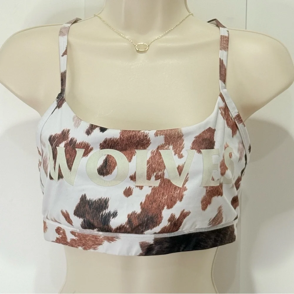 Darc Sport She Solid Hardcore Everyday Sports Bra Carbon Cow Print Medium Wolves